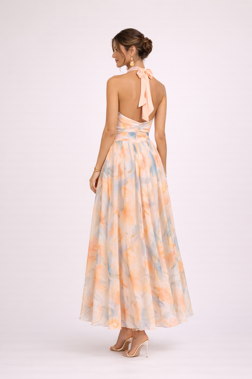 Aveline - Aquarelle Halter Dress
