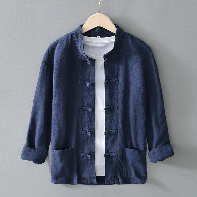 Kyoto Linen Mandarin Shirt