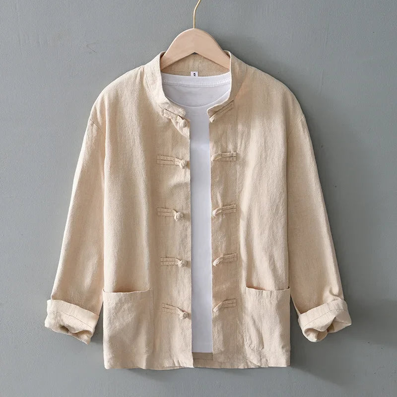 Kyoto Linen Mandarin Shirt
